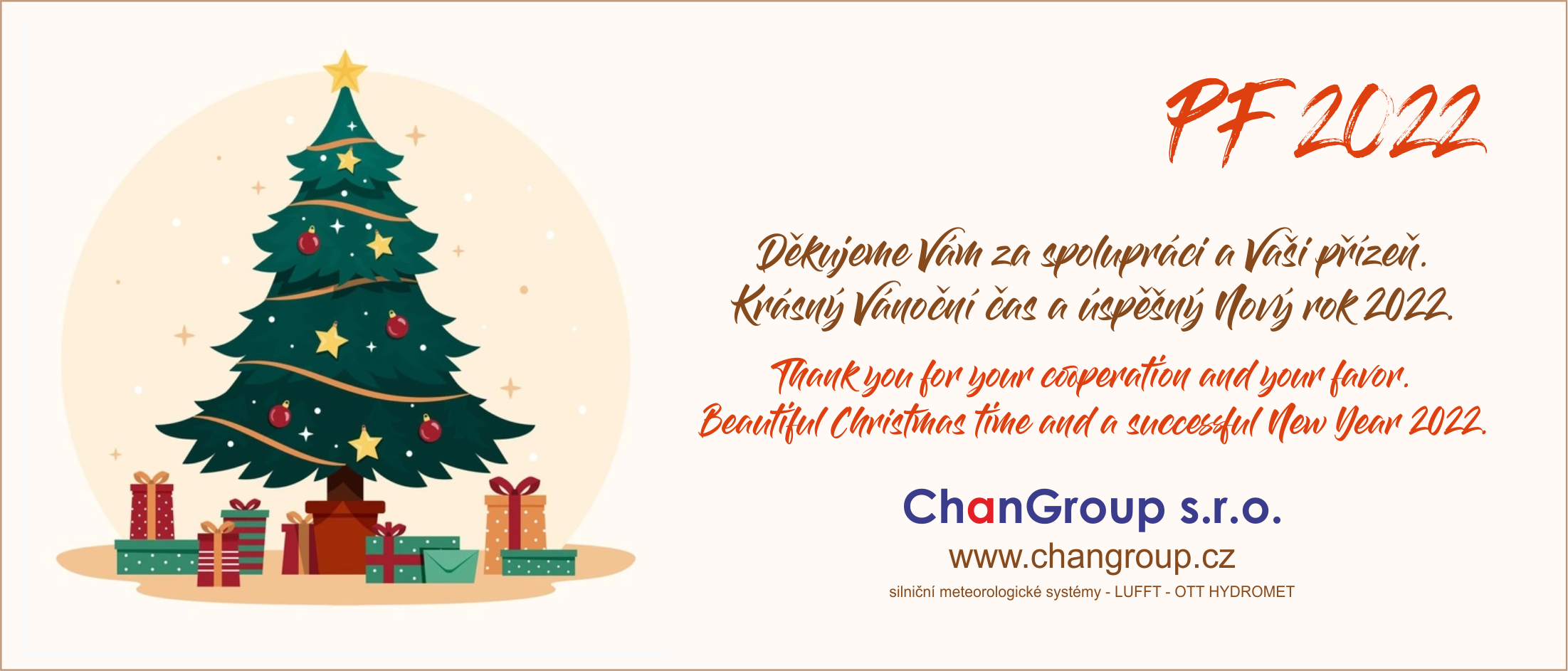 PF 2021 - Krásný Vánoční čas a úspěšný Nový rok 2022 přeje ChanGroup s.r.o.